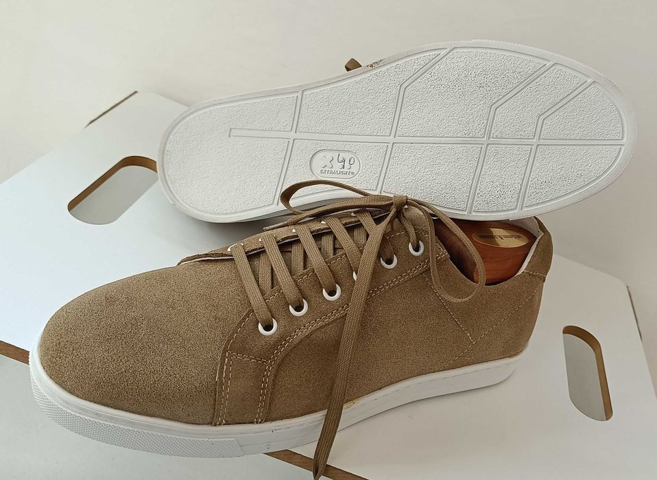 Pantofi sport casual 43.5 44 lucrati manual L. Artigianale NOI piele