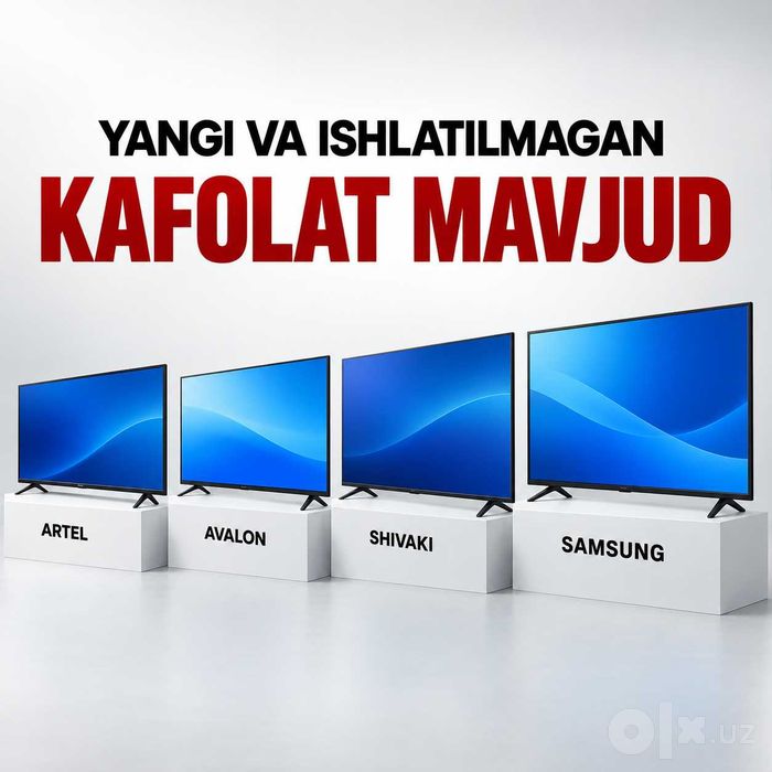 Televizorlar Artel, Avalon, Shivaki, Samsung — kafolatli