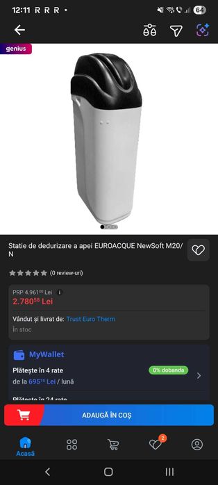 Statie de dedurizare a apei EUROACQUE -  Noua ( 2 buc )