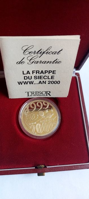 Set rar Franța 2000, monede de aur și argint. Noul mileniu, Europa.
