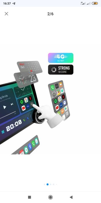 Mashina uchun avto magnitafon universal, 11.8" dyum Unistar Diamond X8