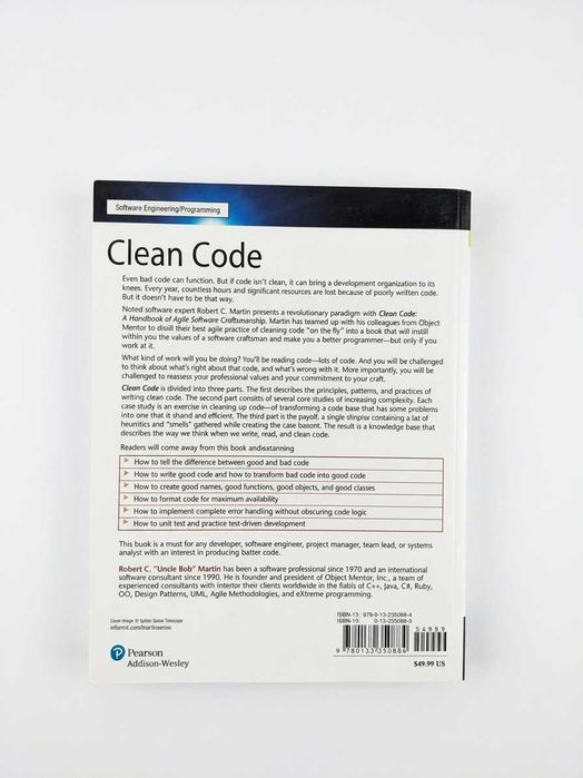 Clean Code: A Handbook of Agile Software Craftsmanship (Robert C. Martin)