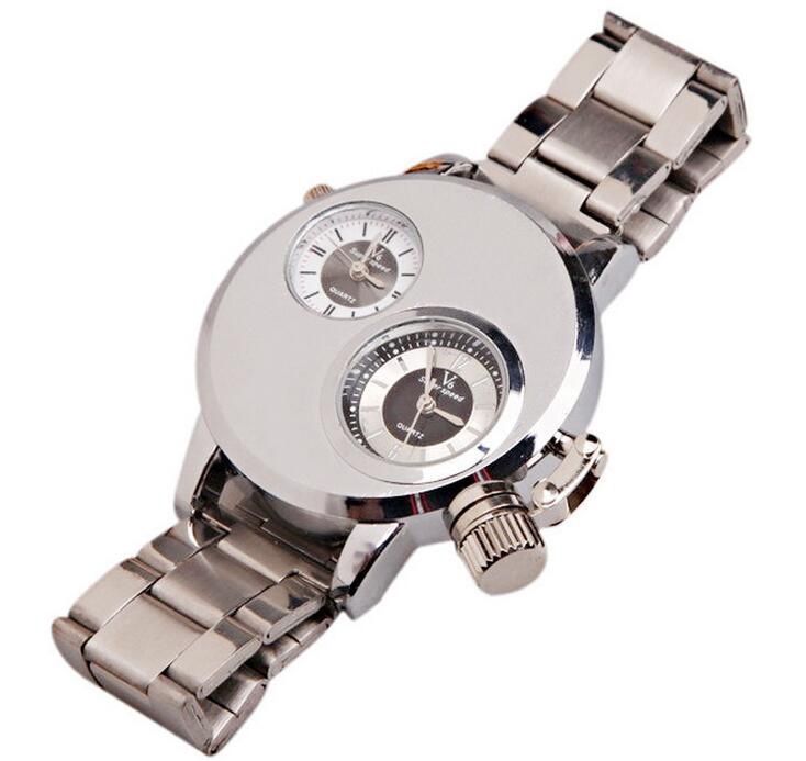 Ceas metalic cu 2 cadrane functionabile