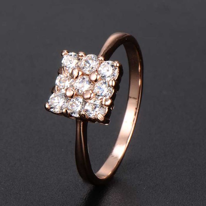 GPR65,inel placat aur 14k, ideal logodna, zirconii albe