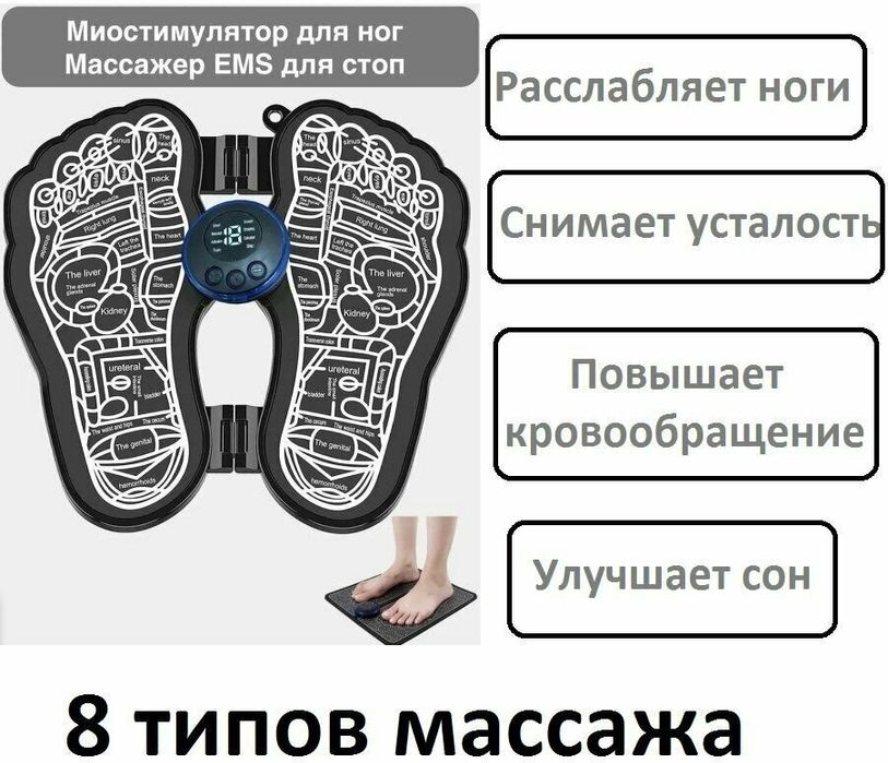 Массажер для ног электрический коврик