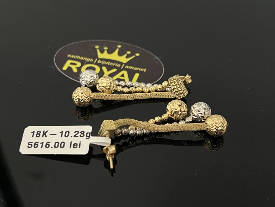 Bijuteria Royal CB: Cercei dama aur 18k 10,23gr