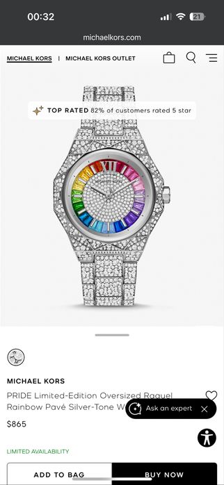 Ceas Michael Kors Lady Pride Limited Edition Oversized Raquel Rainbow