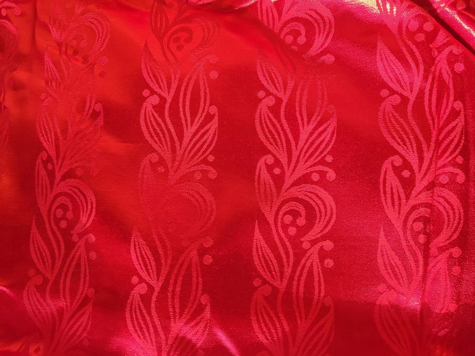 Сатен за завеси винено червен ,Тъмно червен български фин плат