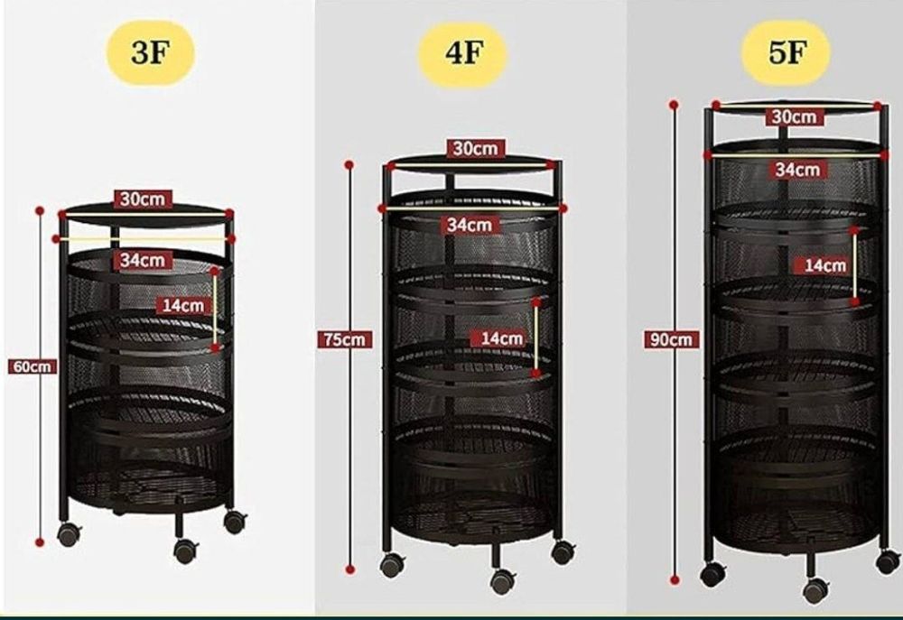 Круглая и квадратная железная полка для овощей