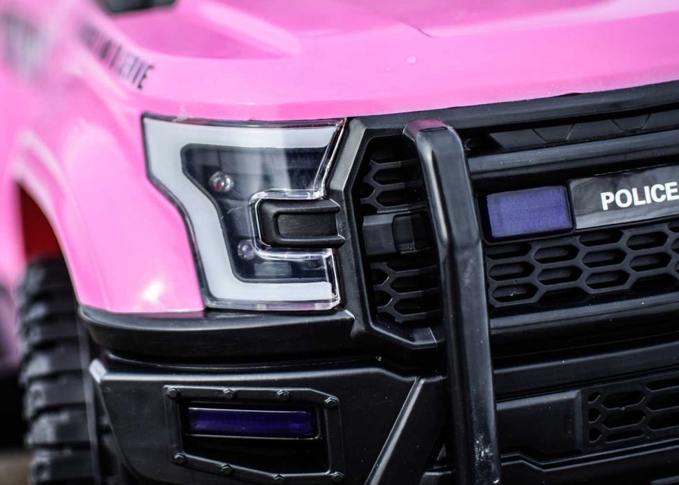 Masinuta 2 in 1 cu pedala elecrica Police QLS-993 30W 6V cu BT #Pink