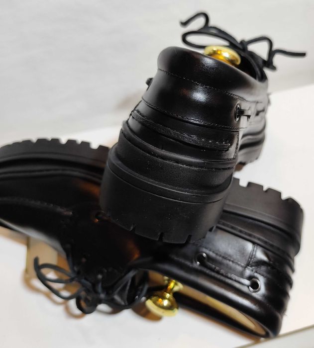 Pantofi derby 42 42.5 lace up ZARA NOI piele naturala negru