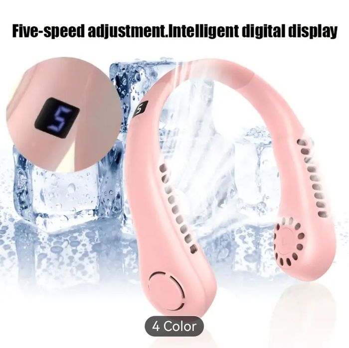 Ventilator de Gât Ajustabil JKUOO cu Încărcare USB - Cu Elice Turbo și