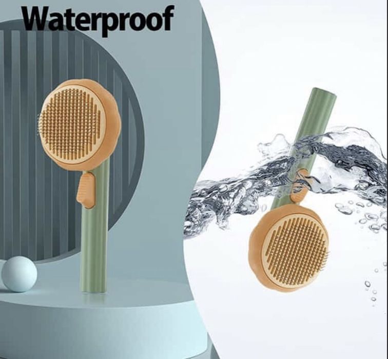 Perie pentru părul animalelor de companie, cu buton de autocurățare.