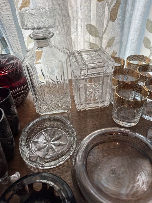 Set pahare rubin si cristal