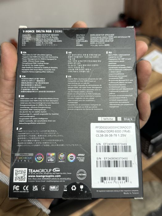 DDR5 operativka 32GB RGB 6000Mhz TEZKOR xotira Ozu