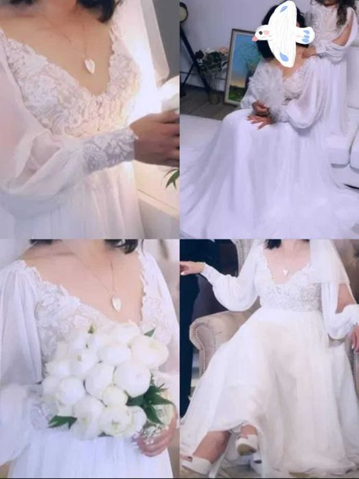 Rochie mireasa și rochiță fetițe set