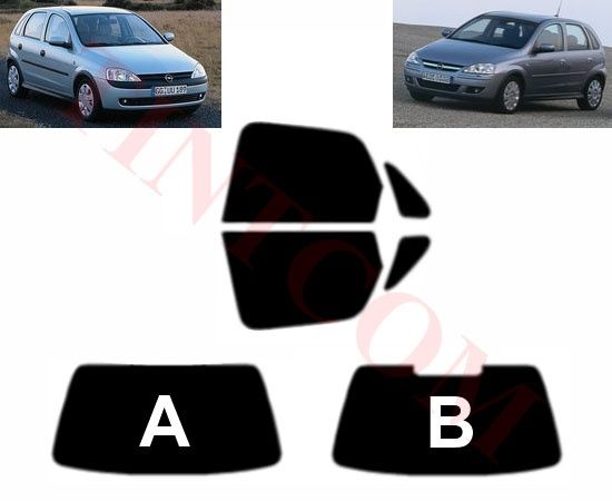 Opel Corsa C (5 врати, хечбек, 1999-2006) Фолио за тониране на стъкла