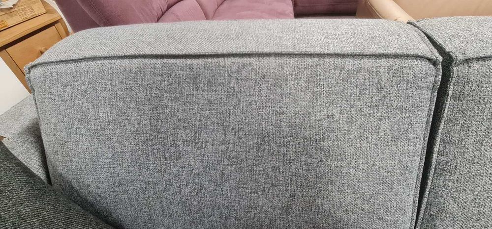 Сив диван от плат двойка с функция сън