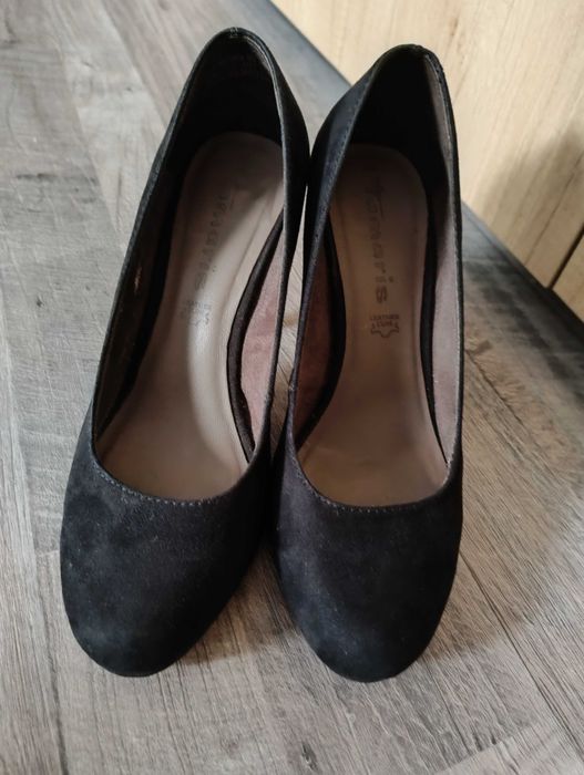 Pantofi negri Tamaris nr38 piele întoarsă