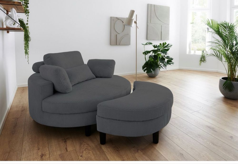 Fotoliu tip lounge cu ottoman, design modern | IMPORT GERMANIA