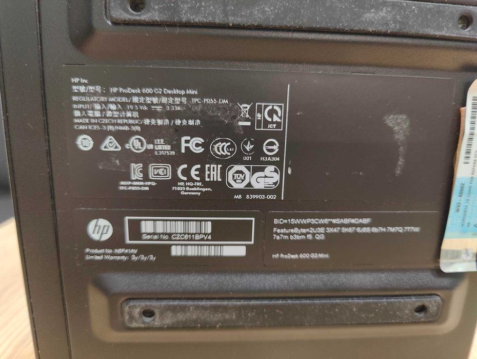 HP ProDesk 600 G2 Desktop Mini PC, Intel I5, 8gb DDR4, 256gb SSD