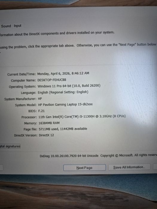 Vand leptop hp pavilion gaming