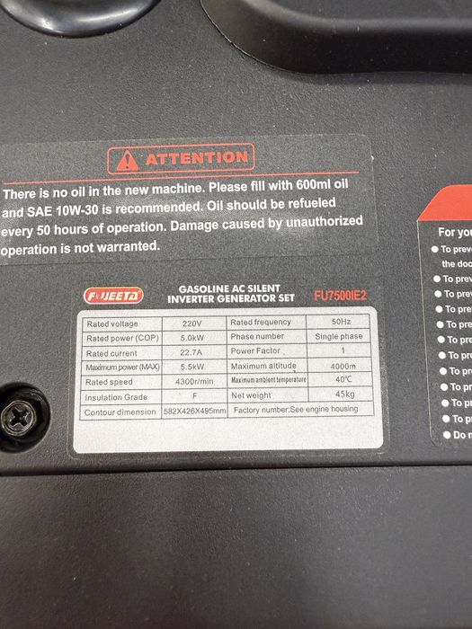 Generator FUJEETA 5.5 KW+AVR invertir