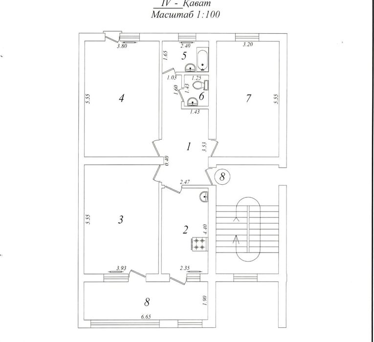 Чиланзар 12 3/4/4, 100м2  банковская планировка