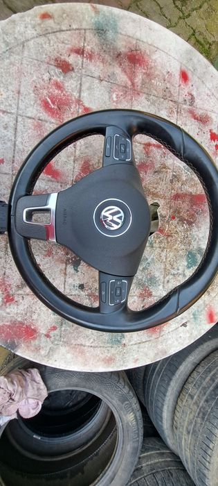 Volan piele cu padele si comenzi volan,airbag  VW Golf 6,Passat,CC,Tou