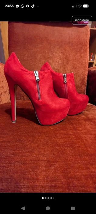 Botine dama cu platforma ascunsa și toc inalt