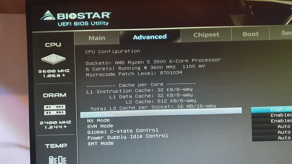 kit NOU am4 ryzen 3500 + biostar b450m + cooler rgb