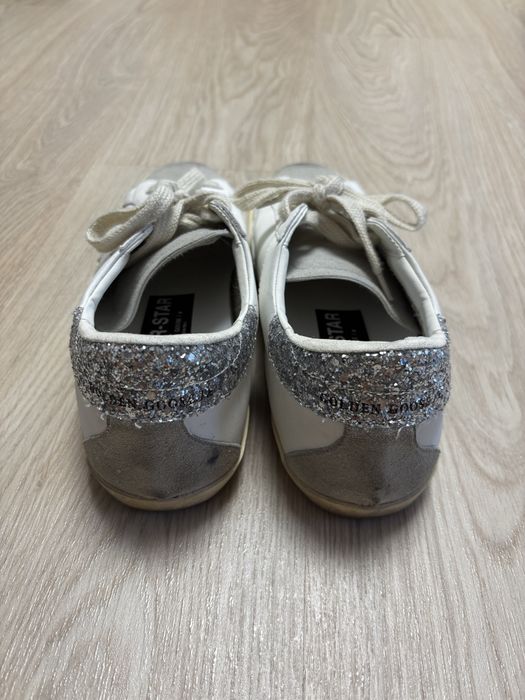 Golden Goose Superstar Leather Sneakers Grey Glitter