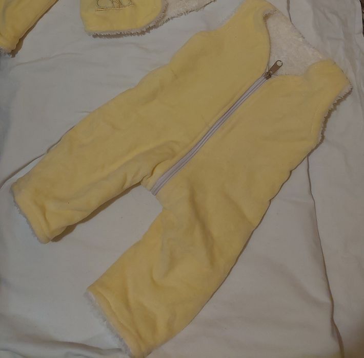 Бебешки комплект гащеризон и суичърт с качулка - мече