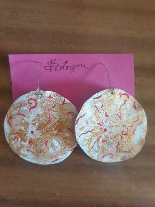 Ръчна изработка кожени обеци