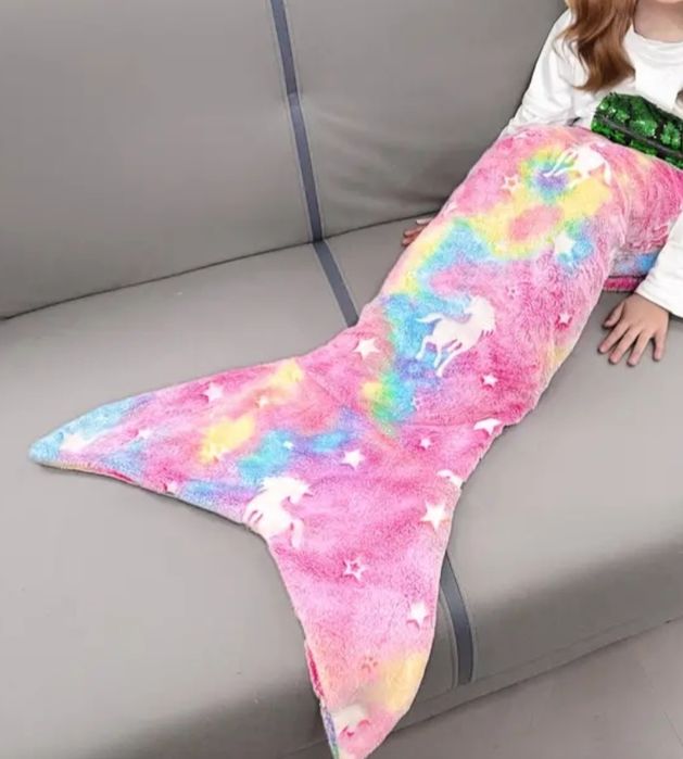 Детско Светещо Мекичко Одеяло ”Русалка” (Свети в тъмното)