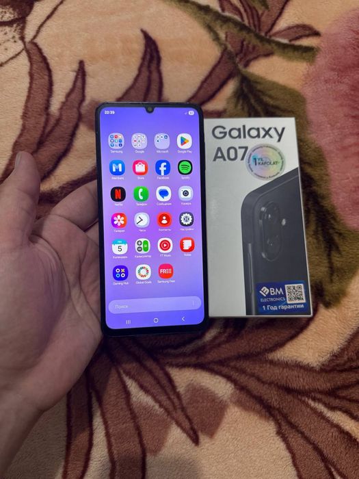 Samsung Galaxy A07 8/128GB Black 2025 Igravoy Karobka Holati Yaxshi