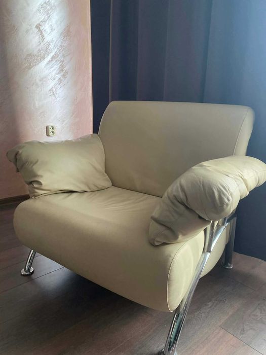 Фотьойл диван от естествена кожа