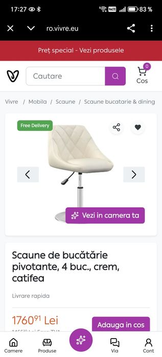 Vand masa tip bar cu doua scaune tip bar