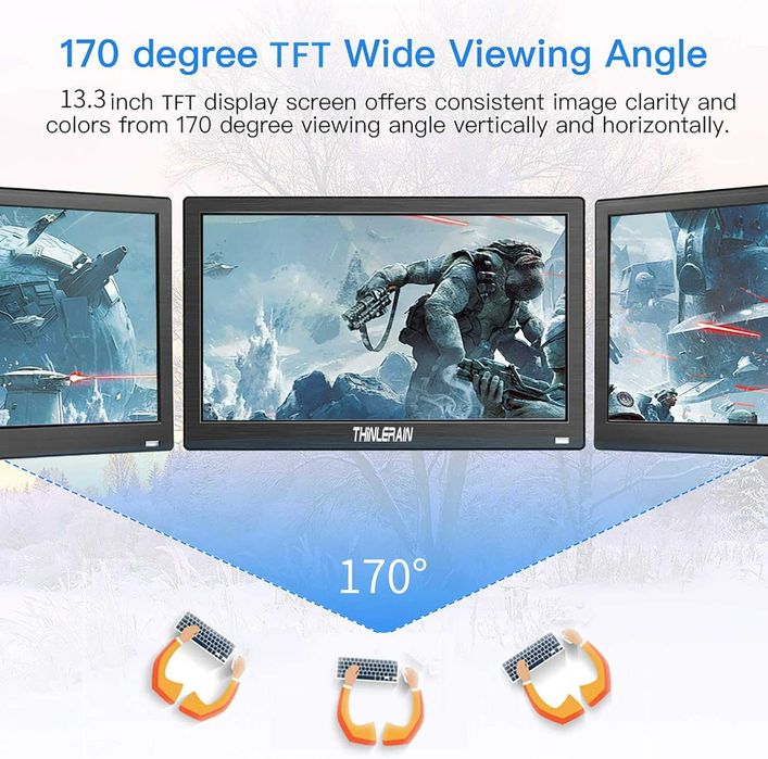 13.3" Преносим монитор HDMI/VGA/BNC VESA