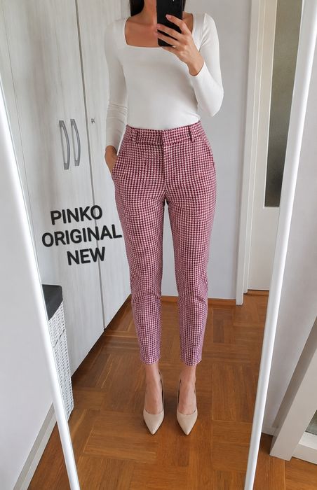 Pinko pantaloni conici originali XS S bumbac elastic Made in Italy office elegant