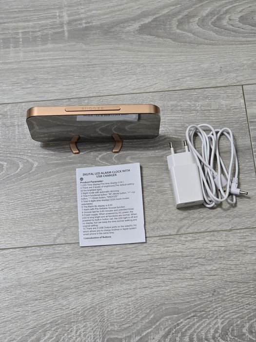 Ceas de masă digital cu oglindă 6.5" – Rose Gold – nou