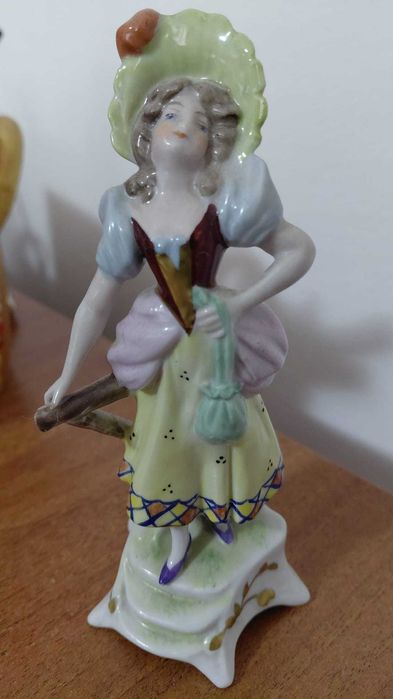 Set 3 bibelouri porțelan german, marcaj „N sub coroană”, cca 1900–1950