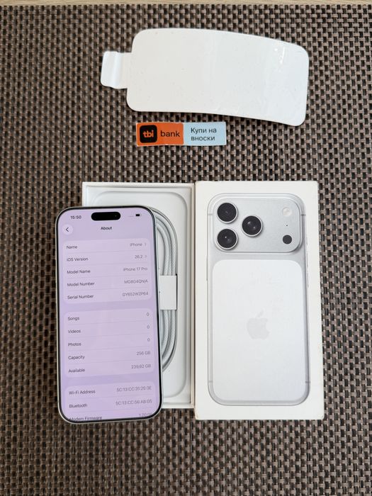 НОВ! *ЛИЗИНГ* iPhone 17 Pro 256Gb Silver / Гаранция