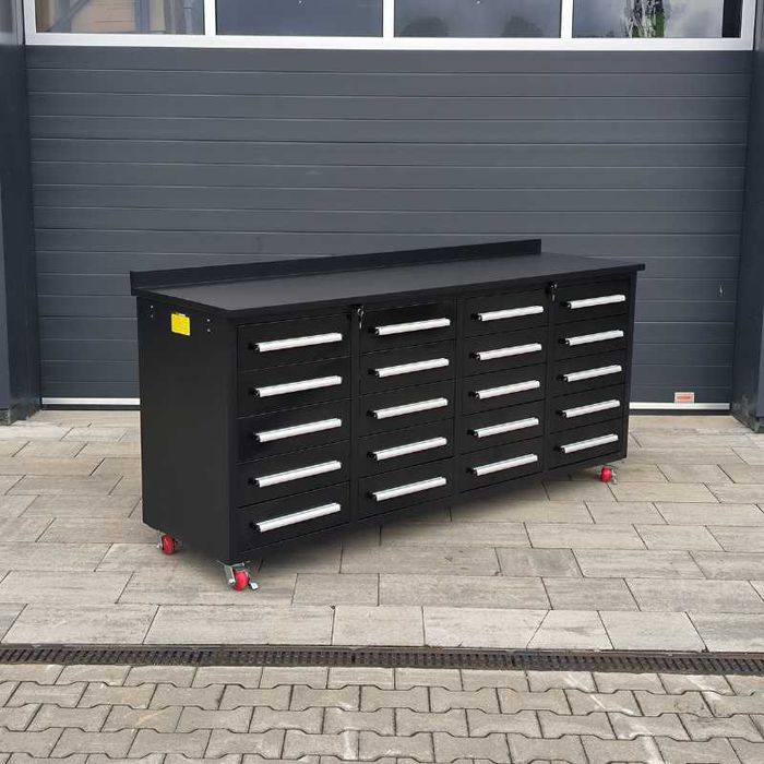 Dulap pentru scule din oțel – 20 de sertare, culoare neagră