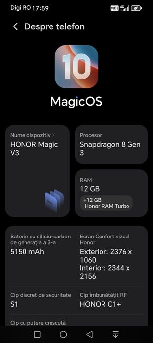 Schimb honor magic v3