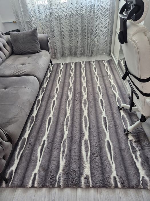 Covor pufos +traversa My waves gri antracit