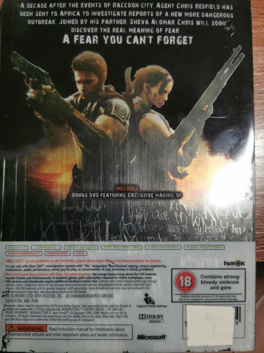 Resident Evil 5 stell case Gold Xbox 360