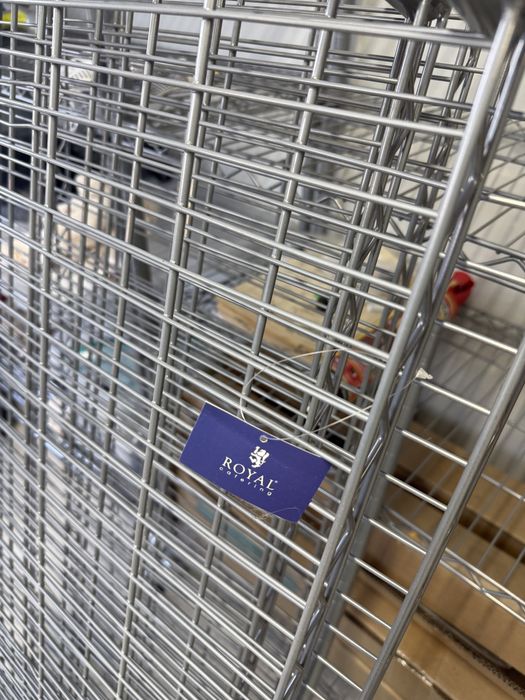 Метален рафт - 120 x 45 x 189 см - 90 кг - 4 колелца - Royal Catering