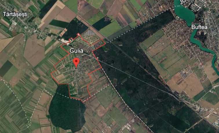 Teren Gulia - Str La Trei Vulturi - zona linistita - 4.700 mp cu deschidere 30 m - permite parcelare 10-11 loturi