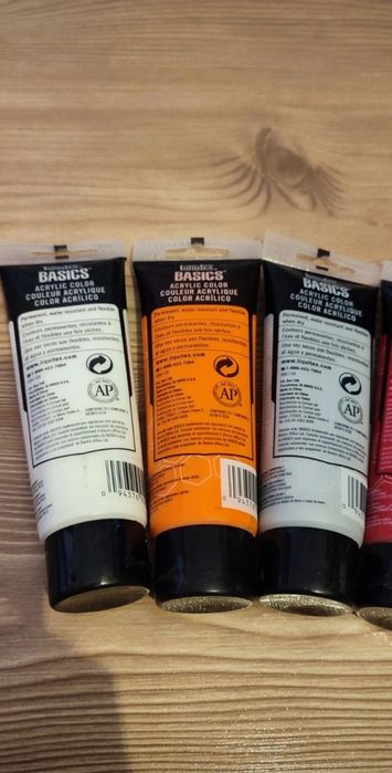 Set 5 tuburi vopsea acrilică Liquitex Basics (culori esențiale!)